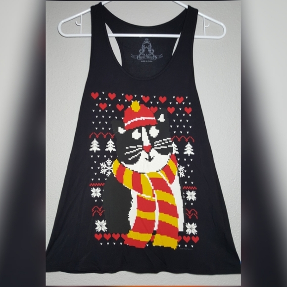 Bear Dance Tops - Winter Kitty Cat Tank Top by Bear Dance